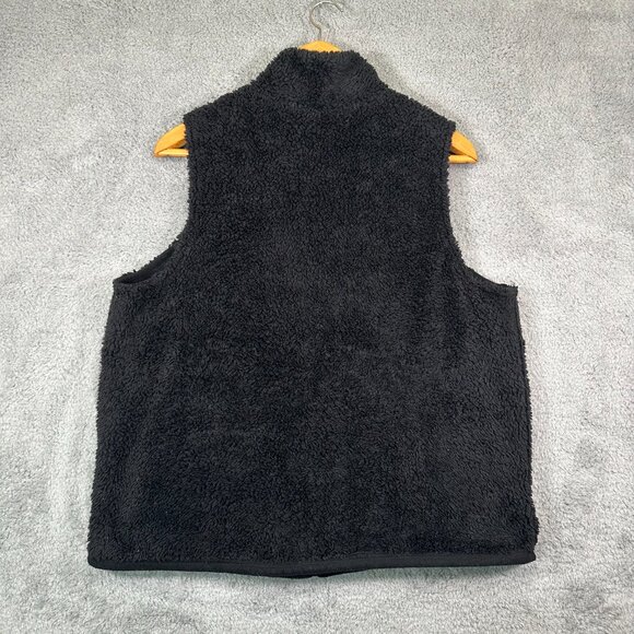 Sonoma Womens 1X Fleece Vest Full Zip Pockets Solid Black Plus Size - Picture 2 of 9